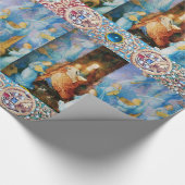 ヴァージンと子供、天使のコンサート、宝石大切。 ラッピングペーパー (角)