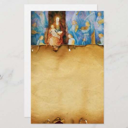 ヴァージンと子供 – 天使のコンサート，羊飼い 便箋 (正面/裏面)