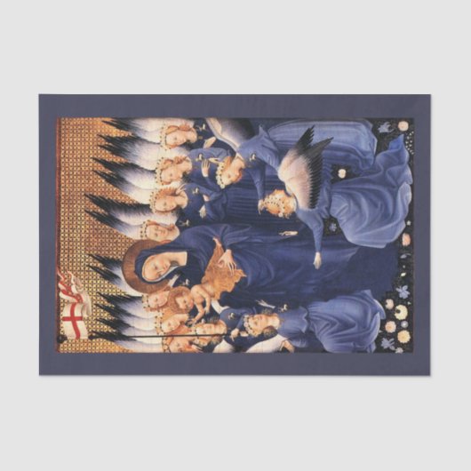 ヴァージンと子供、天使、クリスマス喜び平和の愛 薄葉紙 (正面)