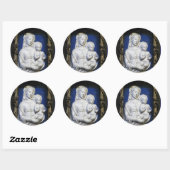 ヴァージンと子供,青い白のクリスマス ラウンドシール (シート)