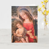 ヴァージンと子供IIクリスマスカード カード (黄色い花)