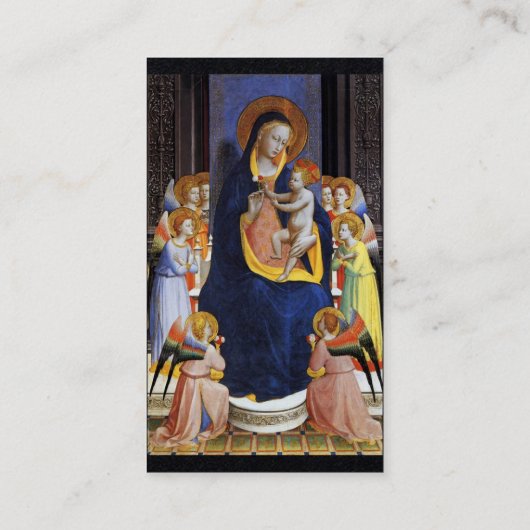 ヴァージンと子，天使と聖人ブラック紙 名刺 (裏面)