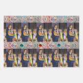 ヴァージンと子,天使と聖人,赤い青い宝石 ラッピングペーパーシート (正面)