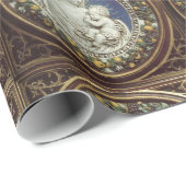 ヴァージンと子,青いサファイア宝石 ラッピングペーパー (ロールコーナー)