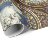 ヴァージンと子,青いサファイア宝石 ラッピングペーパー (ロールコーナー)
