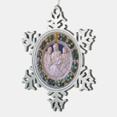 ヴァージンと聖人のラウンド スノーフレークピューターオーナメント (右)