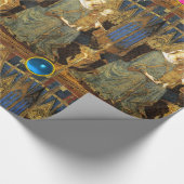 ヴァージンと青、ピンク、紫の宝石を持つ子供 ラッピングペーパー (角)