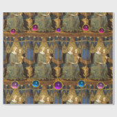 ヴァージンと青、ピンク、紫の宝石を持つ子供 ラッピングペーパー (フラット)