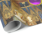 ヴァージンと青、ピンク、紫の宝石を持つ子供 ラッピングペーパー (ロールコーナー)