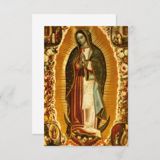 ヴァージンのグアダルーペレディーマザーメアリー サンキューカード (正面/裏面)
