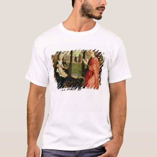 ヴァージンのポートレートを引くSt Luke Tシャツ (正面)