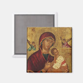 ヴァージンの情熱Theotokosキリストの子のアイコン マグネット (正面/裏面)