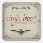 ヴァージンの血液ハロウィーンの瓶のステッカーラベル スクエアシール (正面)