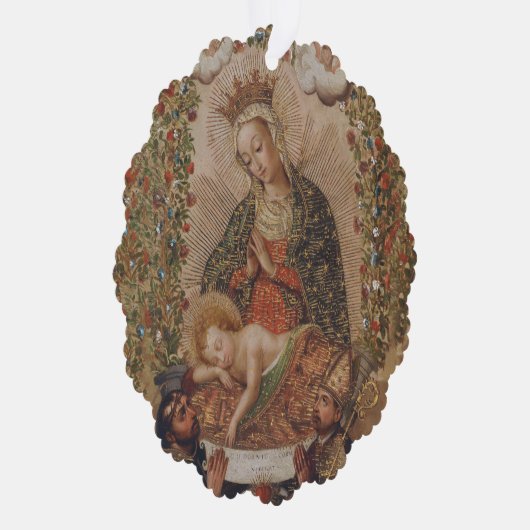 ヴァージンはキリストの子のクリスマスを崇拝 オーナメントカード (右)