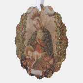 ヴァージンはキリストの子のクリスマスを崇拝 オーナメントカード (左)