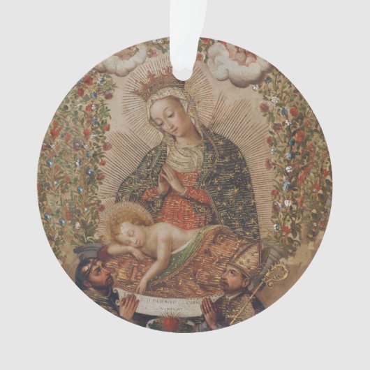 ヴァージンはキリストの子のクリスマスを崇拝 オーナメント (正面)