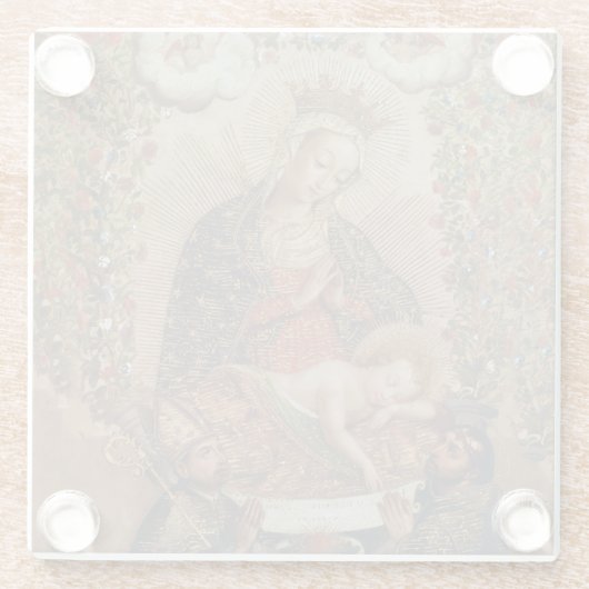 ヴァージンはキリストの子のクリスマスを崇拝 ガラスコースター (裏面)