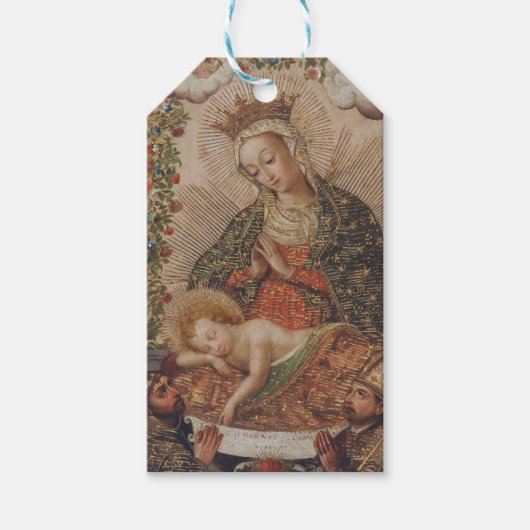 ヴァージンはキリストの子のクリスマスを崇拝 ギフトタグ (正面)