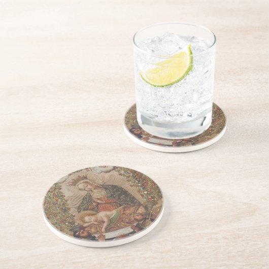 ヴァージンはキリストの子のクリスマスを崇拝 コースター (側面)