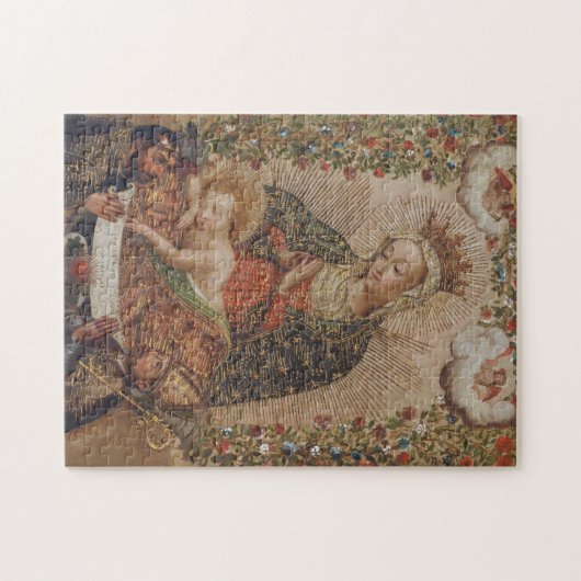 ヴァージンはキリストの子のクリスマスを崇拝 ジグソーパズル (横)