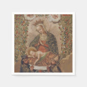 ヴァージンはキリストの子のクリスマスを崇拝 スタンダードカクテルナプキン (正面)