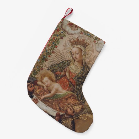 ヴァージンはキリストの子のクリスマスを崇拝 スモールクリスマスストッキング (正面 (吊り時))