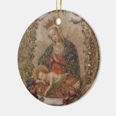 ヴァージンはキリストの子のクリスマスを崇拝 セラミックオーナメント (左)