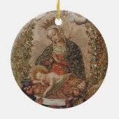 ヴァージンはキリストの子のクリスマスを崇拝 セラミックオーナメント (裏面)