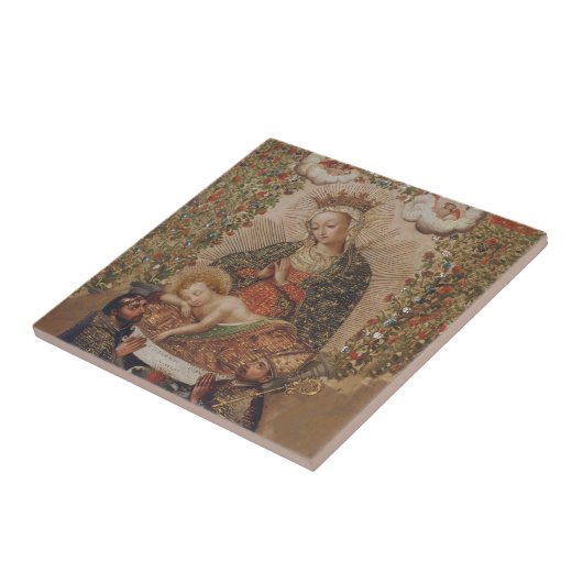 ヴァージンはキリストの子のクリスマスを崇拝 タイル (側面)