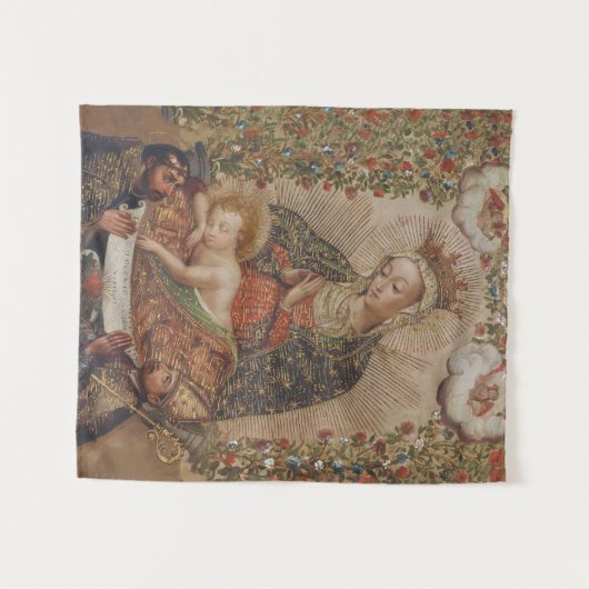 ヴァージンはキリストの子のクリスマスを崇拝 タペストリー (正面(横))