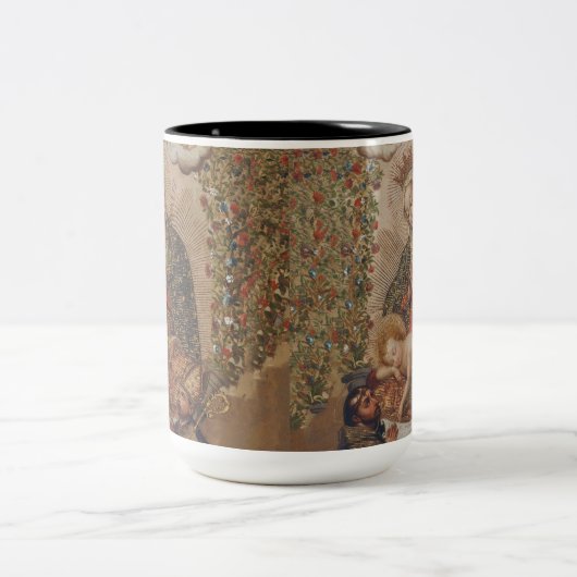 ヴァージンはキリストの子のクリスマスを崇拝 ツートーンマグカップ (中央)