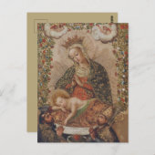 ヴァージンはキリストの子のクリスマスを崇拝 ポストカード (正面/裏面)