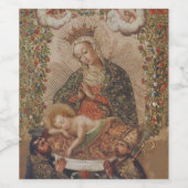 ヴァージンはキリストの子のクリスマスを崇拝 ワインラベル (シングルラベル)