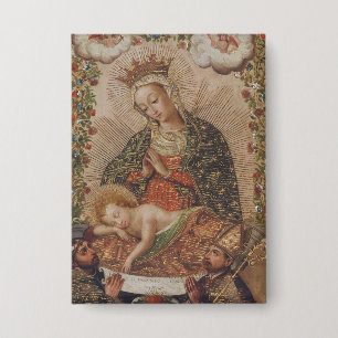 ヴァージンはキリストの子のクリスマスを崇拝 缶バッジ