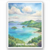 ヴァージンアイランズナショナルパークウォーター絵を描カラー シール (正面)