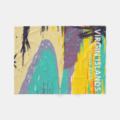 ヴァージンアイランドナショナルパークトランクベイビーチ フリースブランケット (正面(横))