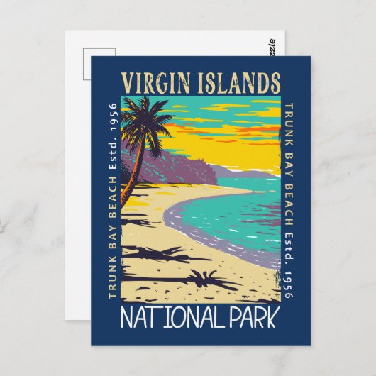 ヴァージンアイランドナショナルパークトランクベイ動揺して ポストカード (正面/裏面)