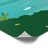 ヴァージンアイランドナショナルパークボートヴィンテージ ポスター (角)