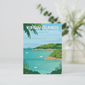 ヴァージンアイランドナショナルパークボートヴィンテージ ポストカード (スタンド正面)