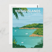 ヴァージンアイランドナショナルパークボートヴィンテージ ポストカード (正面/裏面)