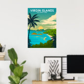 ヴァージンアイランドナショナルパークヴィンテージレトロ旅行 ポスター (ホームオフィス)