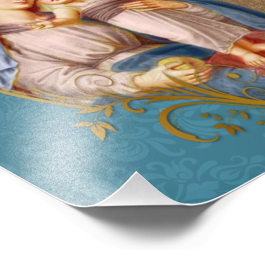 ヴァージンエレガントメアリーベビーイエス宗教的カトリック フォトプリント            (角)