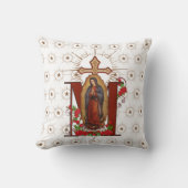 ヴァージングアダルーペカトリック宗教マリアン十字架 クッション (正面)