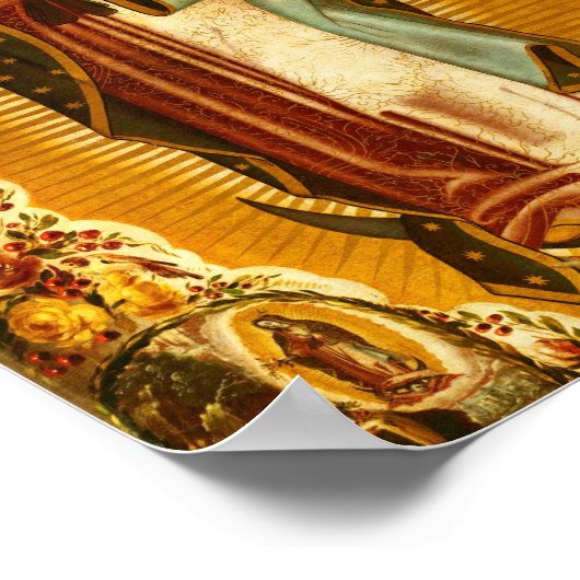 ヴァージングアダルーペ私たちの女性カトリックのギフト ポスター (角)