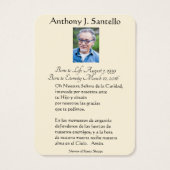 ヴァージンスペインのメアリーグアダルーペカトリック葬儀 (裏面)