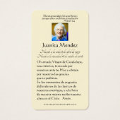 ヴァージンスペインのメアリーバラ宗教葬儀カード (裏面)