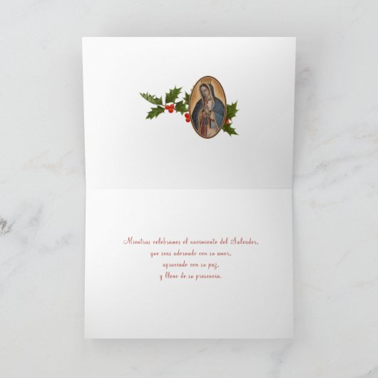 ヴァージンドゥグアダルーペクリスマスラティノヒスパニック カード (内部)