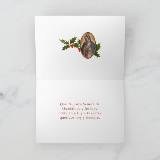 ヴァージンドグアダルーペクリスマス宗教上のヒスパニック カード (内部)