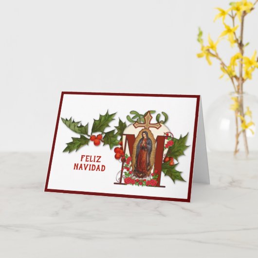 ヴァージンドグアダルーペクリスマス宗教上のヒスパニック カード (黄色い花)