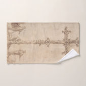 ヴァージンマリアとの十字架のデザイン バスタオルセット (ハンドタオル)